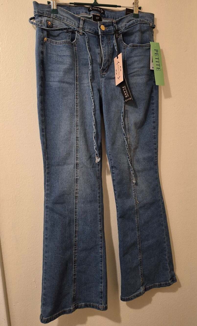 Nanette Lepore Petite High Rise Flare Jeans